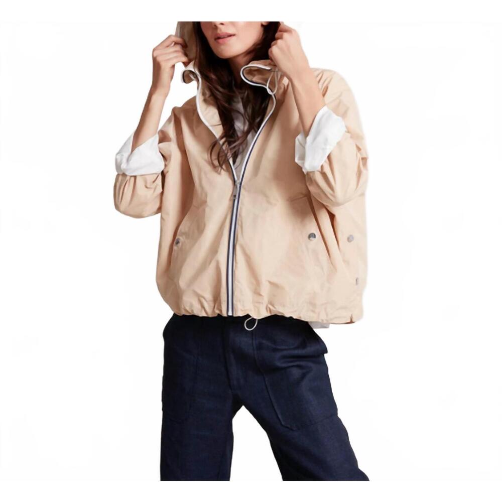 NEW ADROIT ATELIER ryder side snap zip up bomber jacket in sand